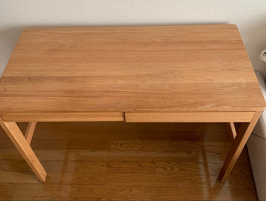 無印良品オーク無垢材デスク（引出・足元棚付)