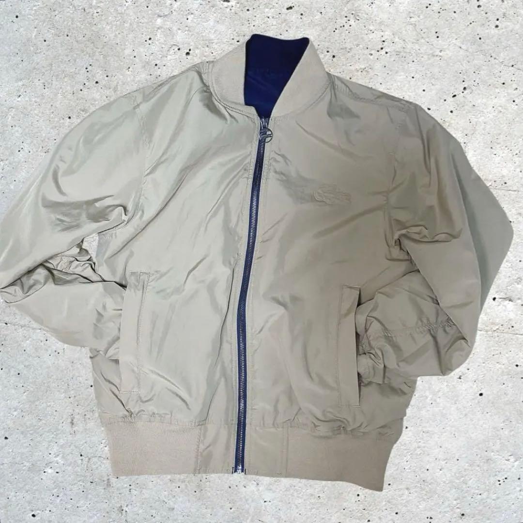 ラコステMA1フライトジャケットリバーシブルボンバージャケットネイビー/ベージュ