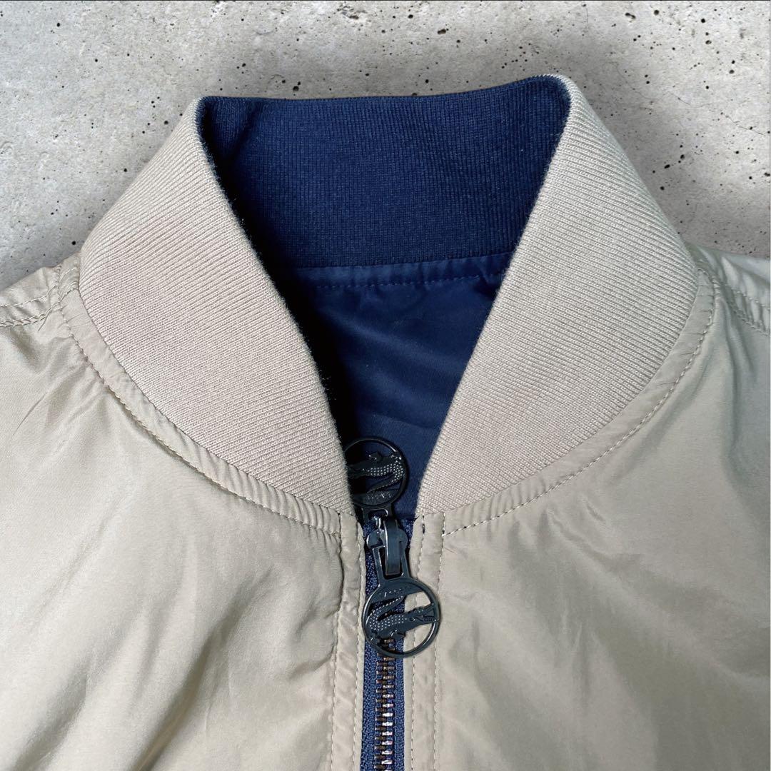 ラコステMA1フライトジャケットリバーシブルボンバージャケットネイビー/ベージュ