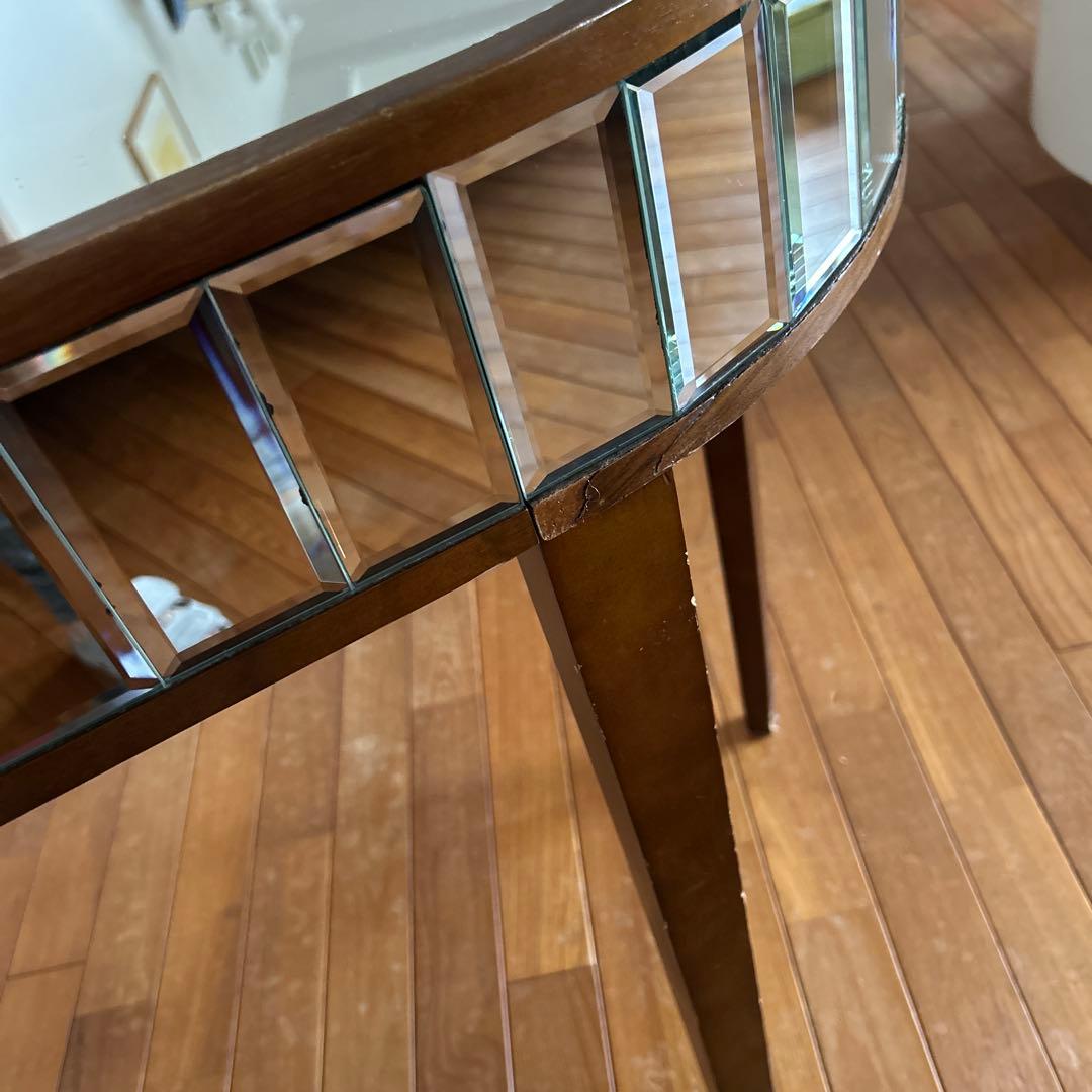 レア美品ローラアシュレイミラー仕上げのブラウン木製ドレッサーコンソールテーブル