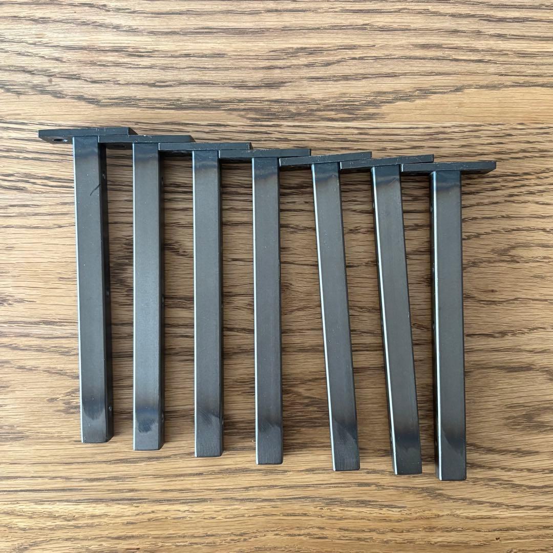 toolbox 棒棚受け 7本セット　黒ムラ 角 180