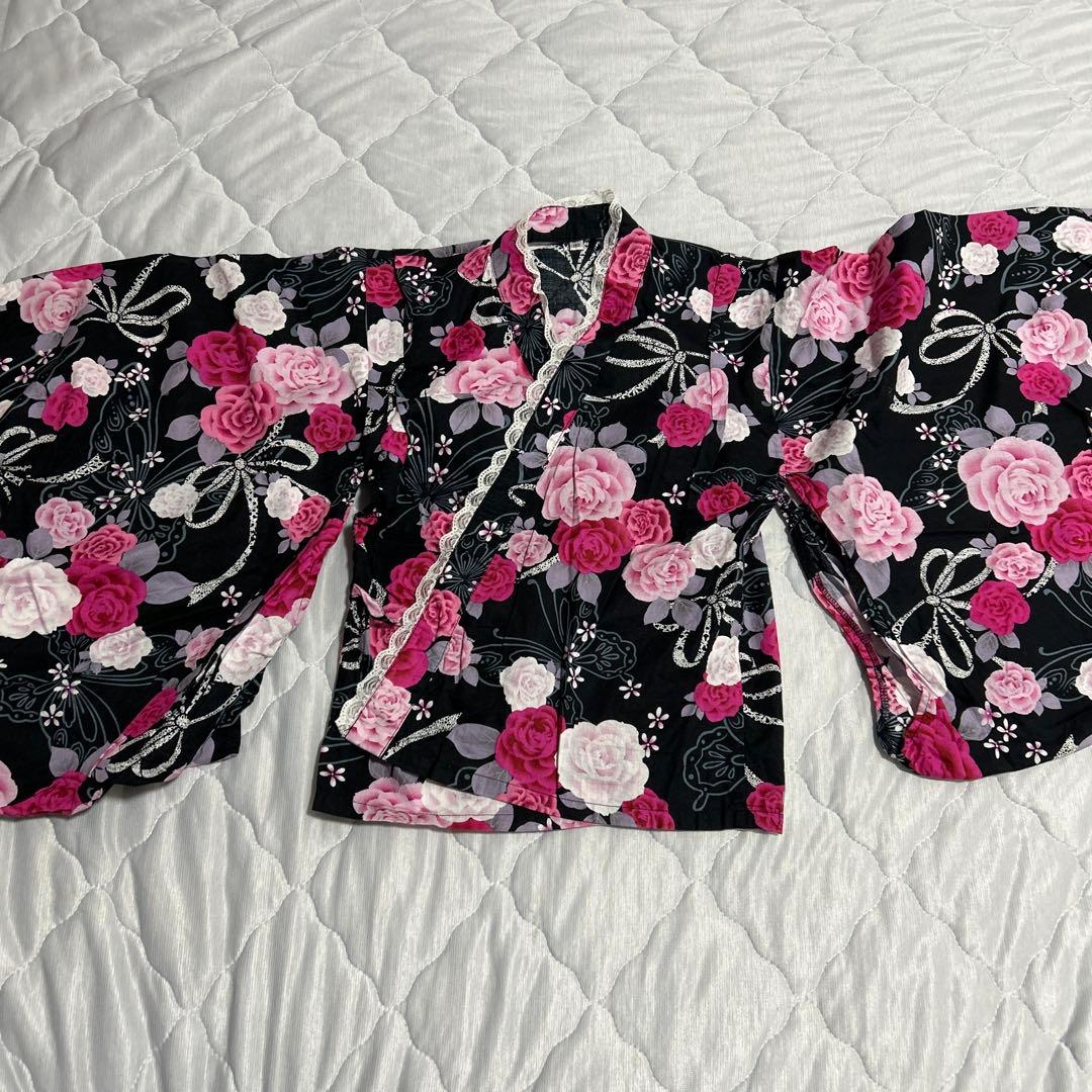 浴衣ドレス　帯　150　地雷系　量産型　y2k　平成　姫系　ギャル ピンク　黒