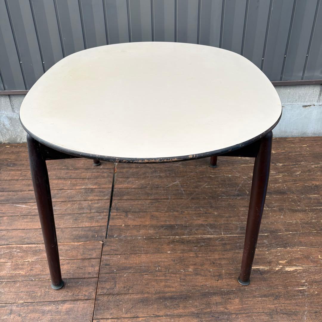 昭和レトロ 木製ダイニングテーブル 楕円形 オーバル型 ビンテージ ヴィンテージ