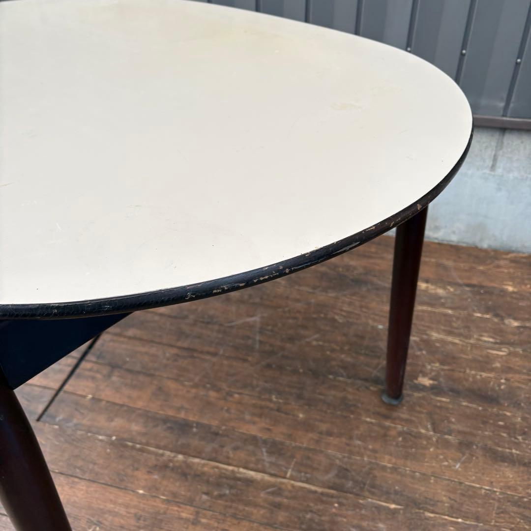 昭和レトロ 木製ダイニングテーブル 楕円形 オーバル型 ビンテージ ヴィンテージ