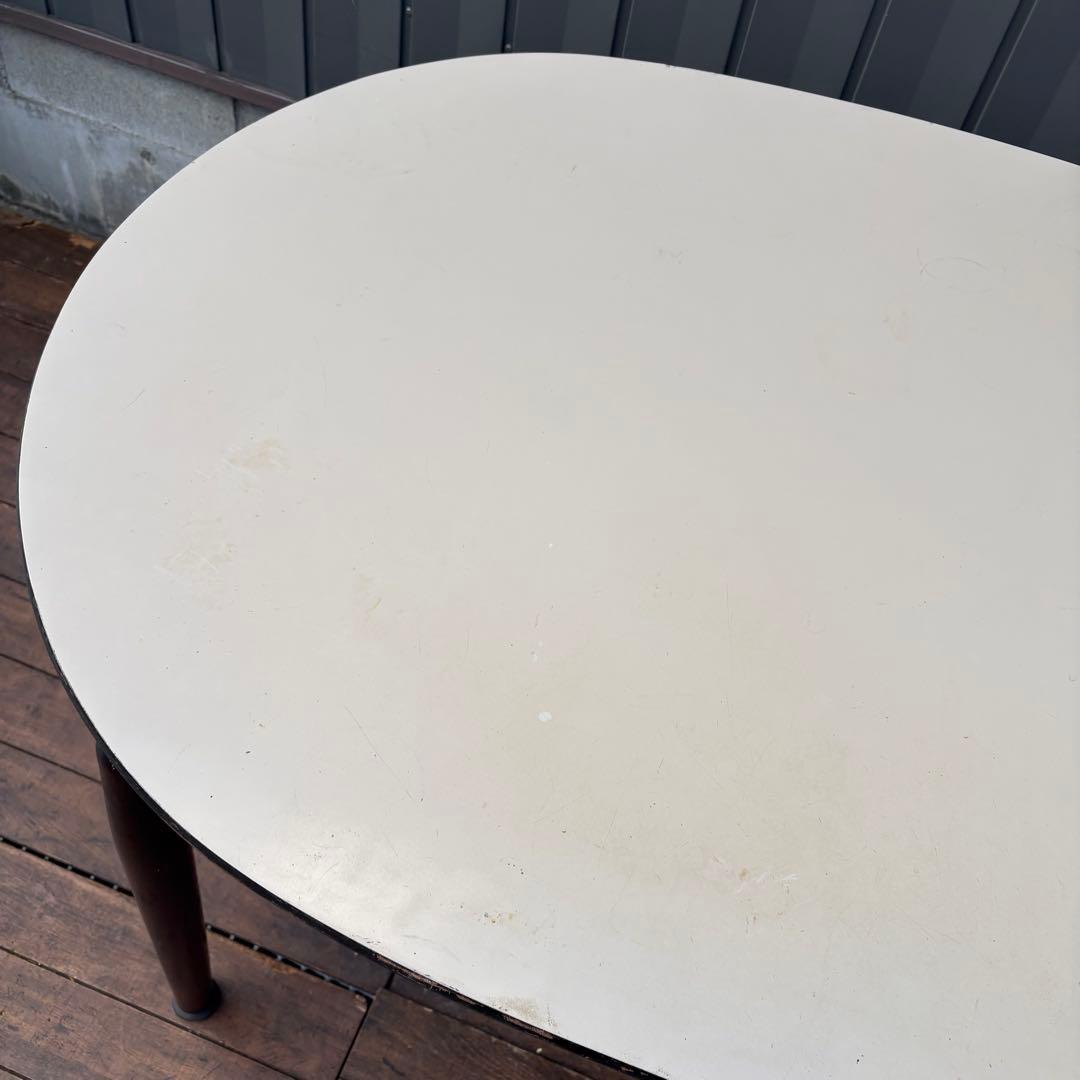 昭和レトロ 木製ダイニングテーブル 楕円形 オーバル型 ビンテージ ヴィンテージ