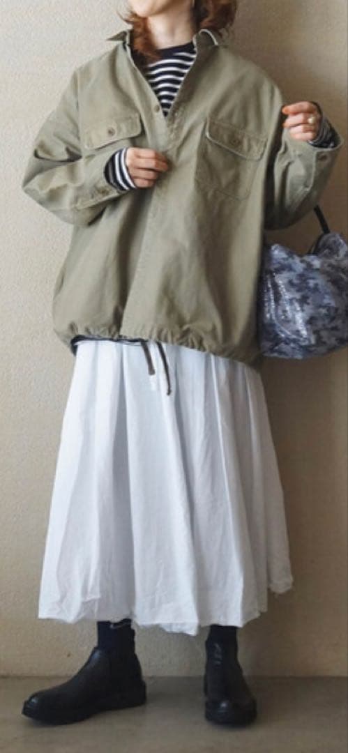 バックサテンCPOシャツブルゾン