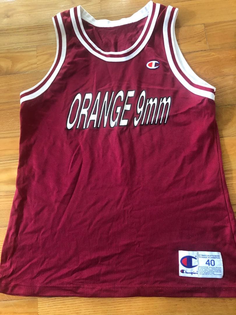 ヴィンテージORANGE 9mm バスケットボールジャージ　nyhc