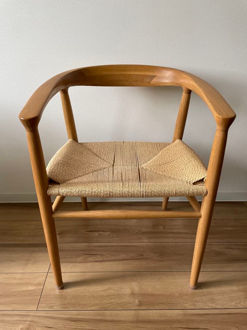 オーク材ペーパーコードアームチェア