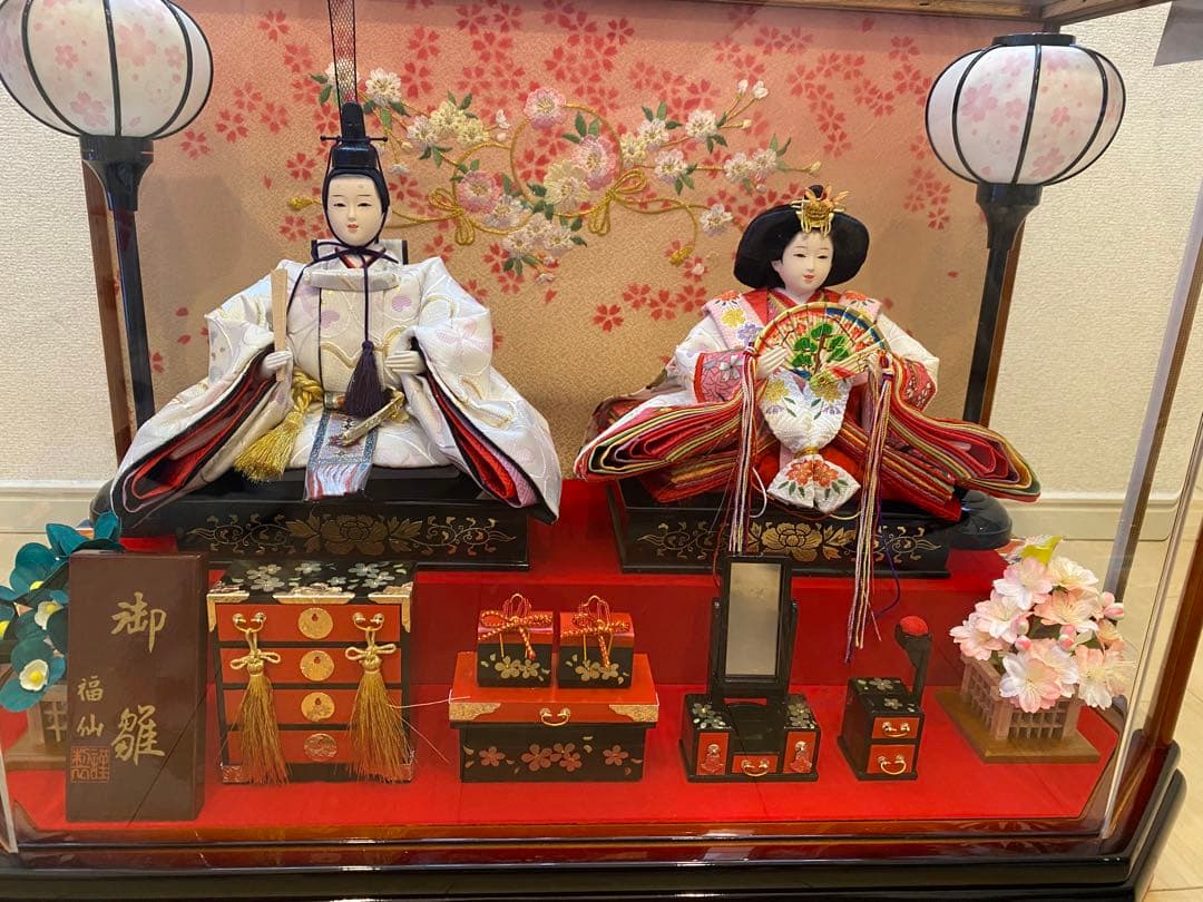 お雛様　親王飾り　ケース入り　福仙　ひな祭り　初節句