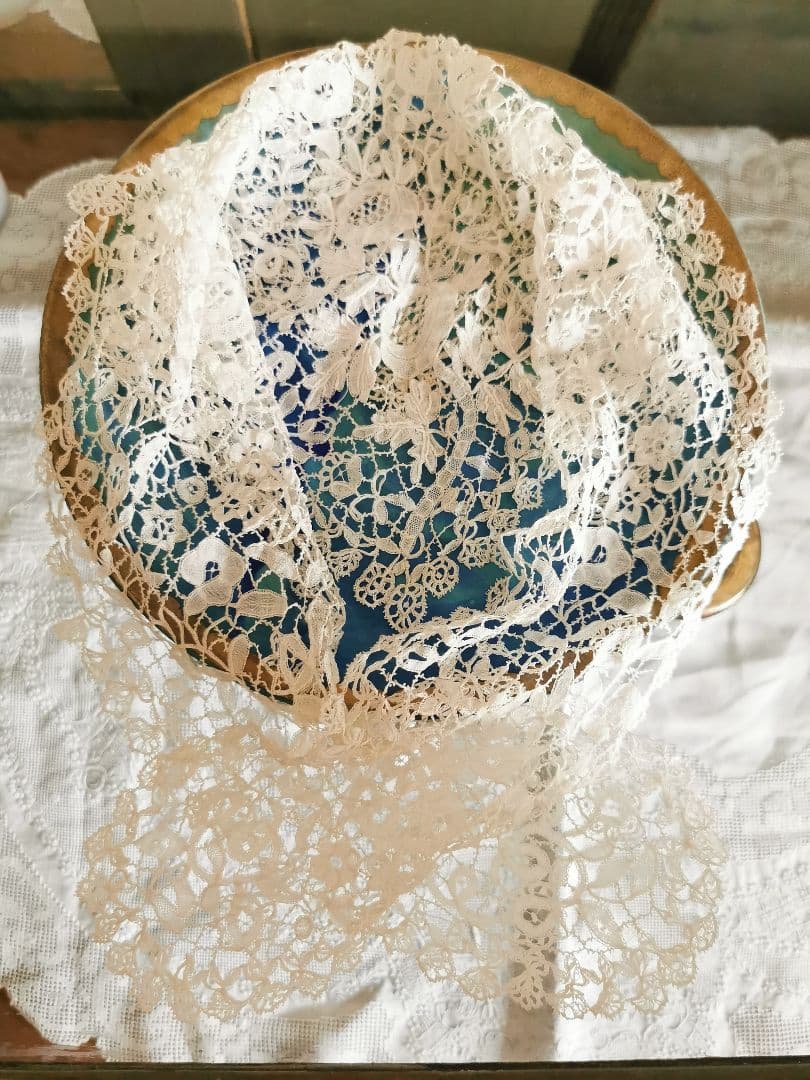 アンティークベルギーフランス ブリュッセル デュシェスレースカラー 繊細な付け襟