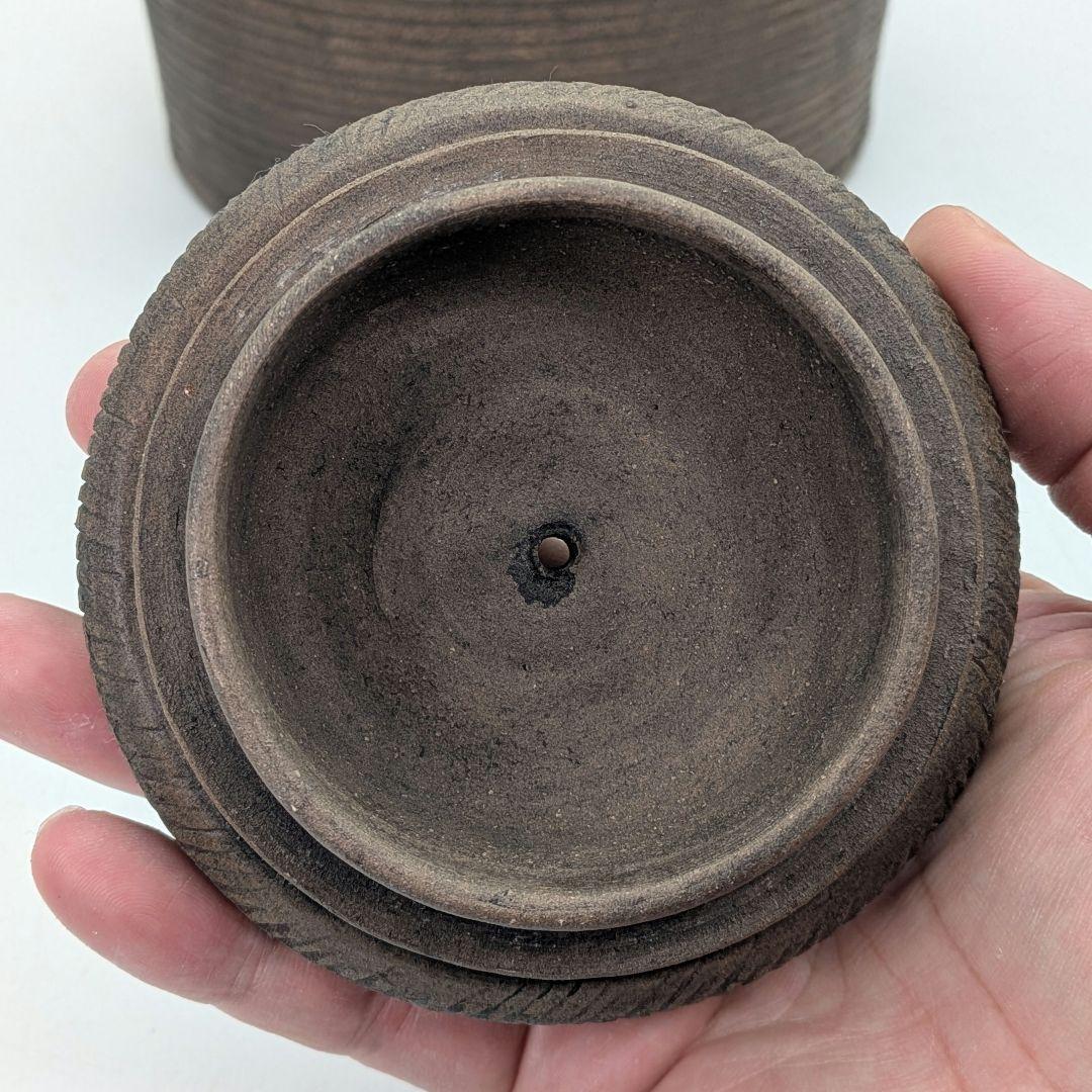 焼き締め陶 蟹彫魚籃型水指 抹茶道具 茶器 水差 容器 ビク 藤籠 竹籠 魚籠