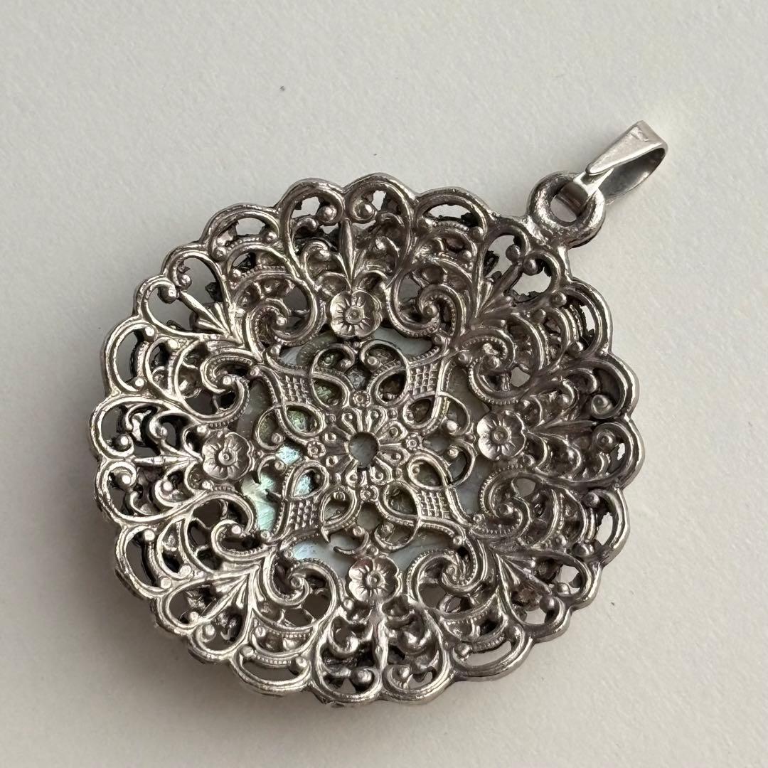 【美品】西ドイツ 70’s エーデルワイス マザーオブパール ペンダント