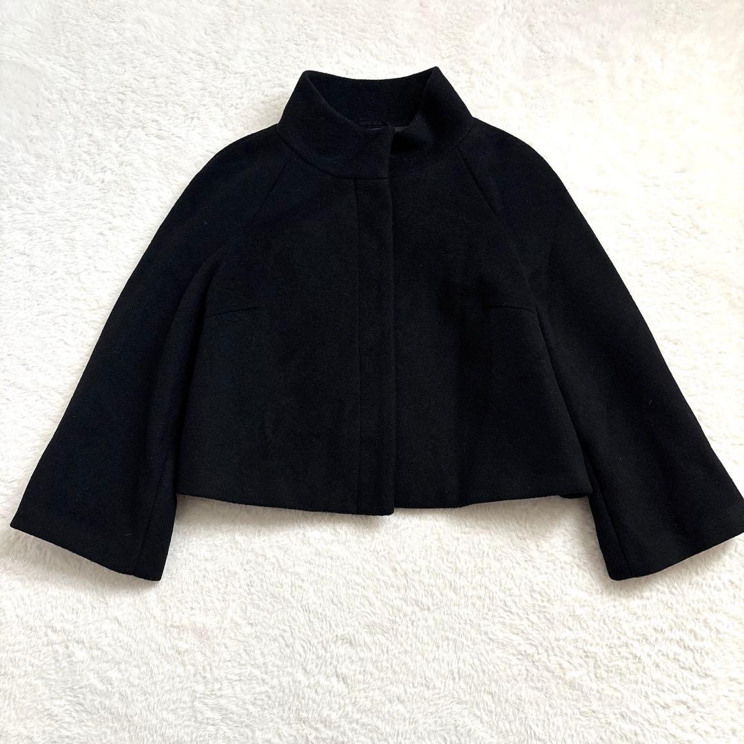 【美品】ANAYI アナイ ショートコート アンゴラ混 ブラック 日本製