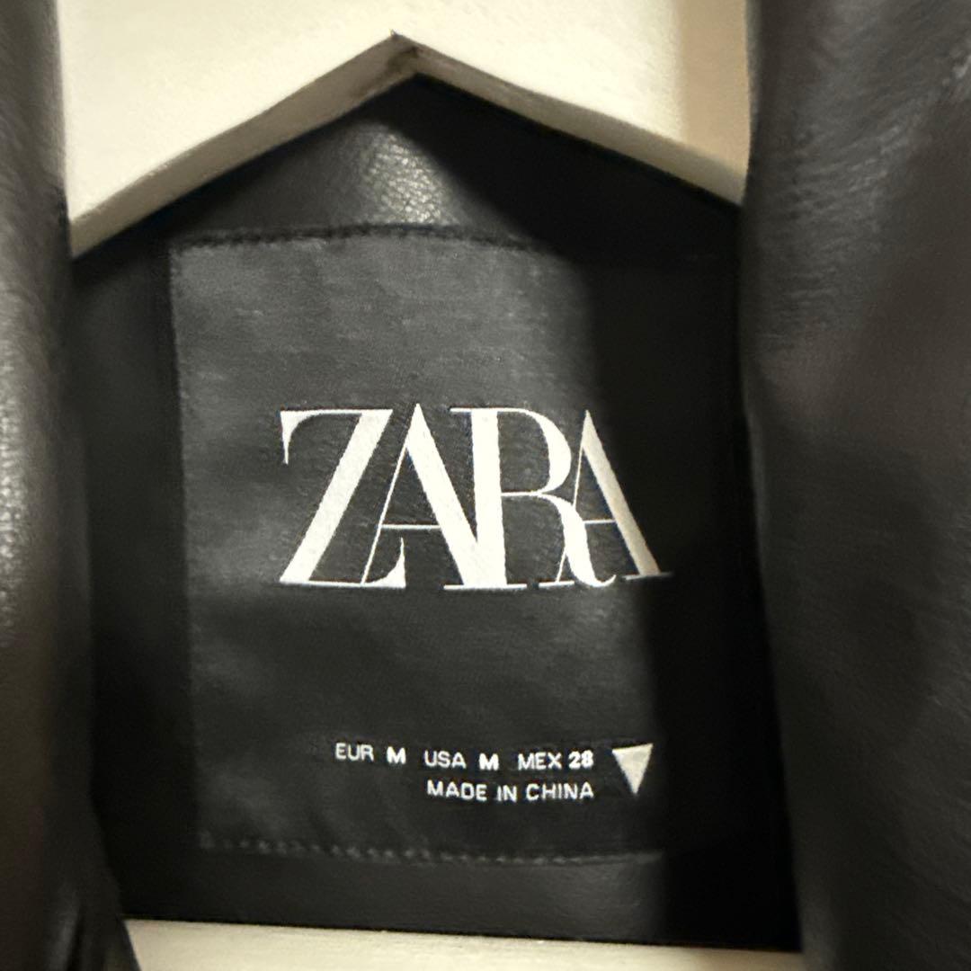 ZARA ブラック レザーライダースジャケット M