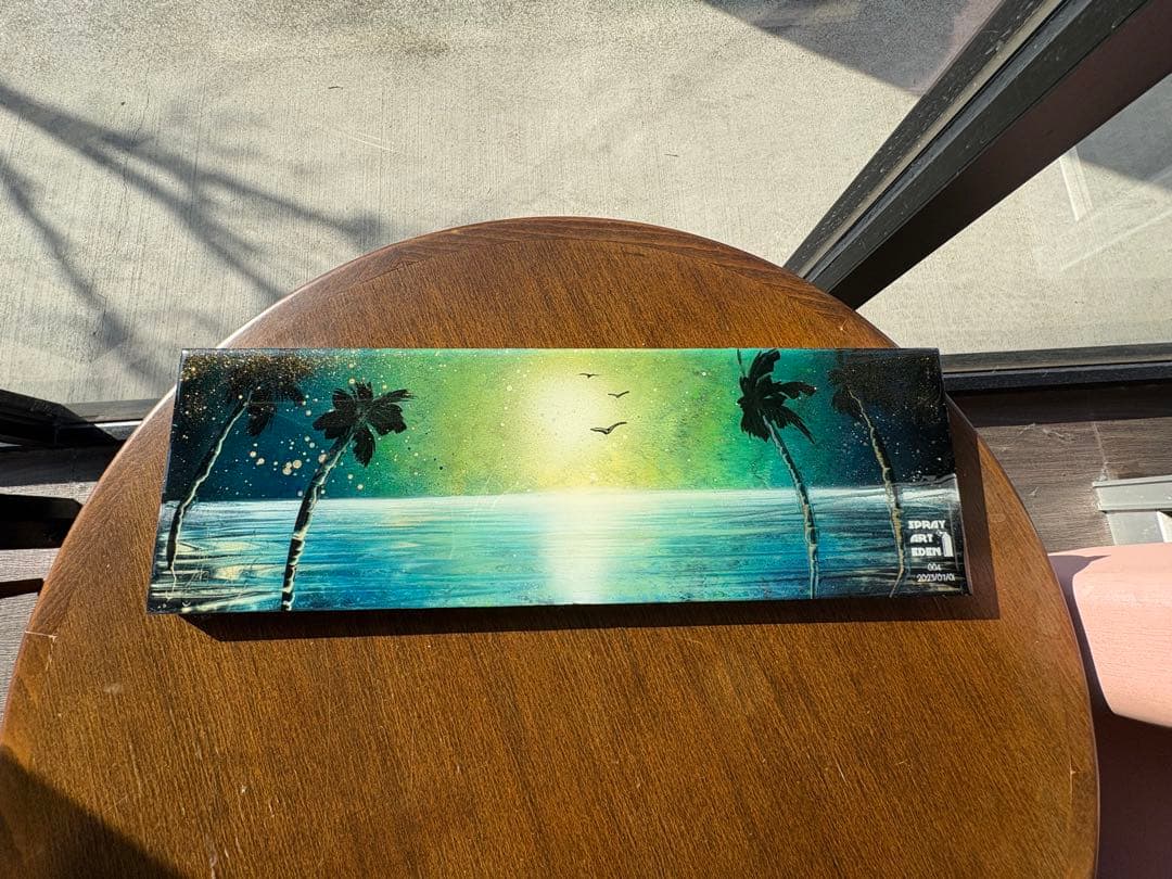 ☆激レア☆ スプレーアートエデン レジンアート原画 サンセット 手書きサイン入り