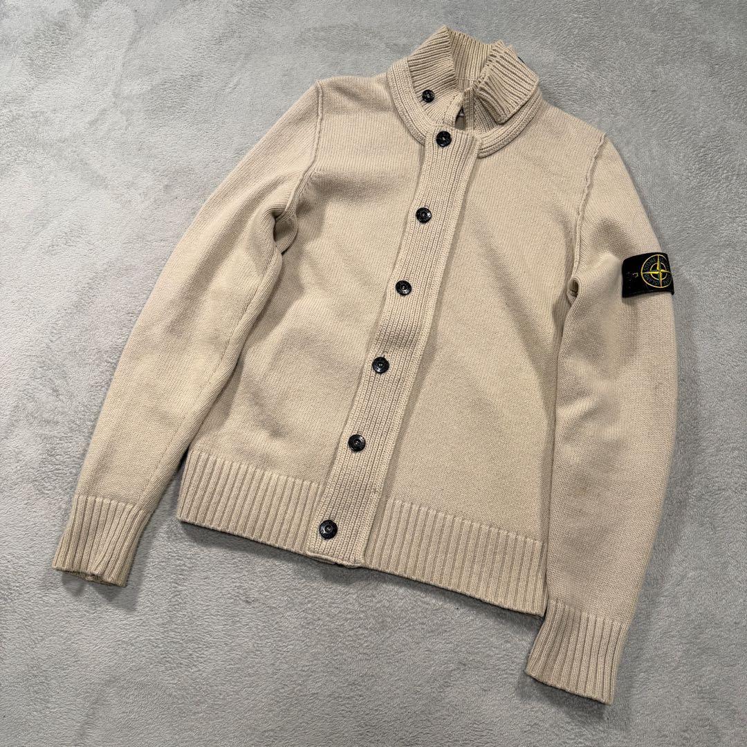 ストーンアイランド　ジップアップニットジャケット　カーディガン　ベージュ　M