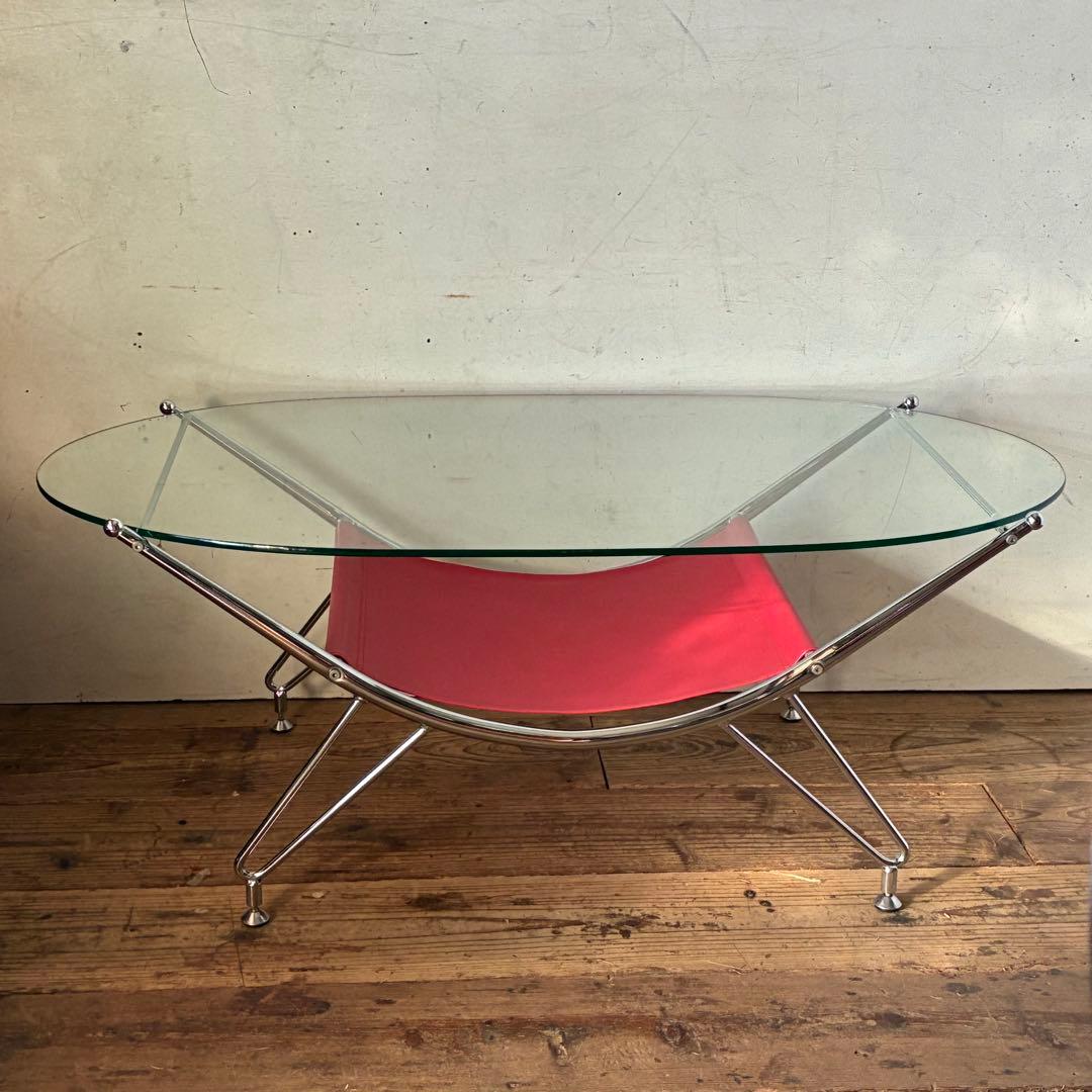 80’s-90’s ポストモダン ガラスセンターテーブル