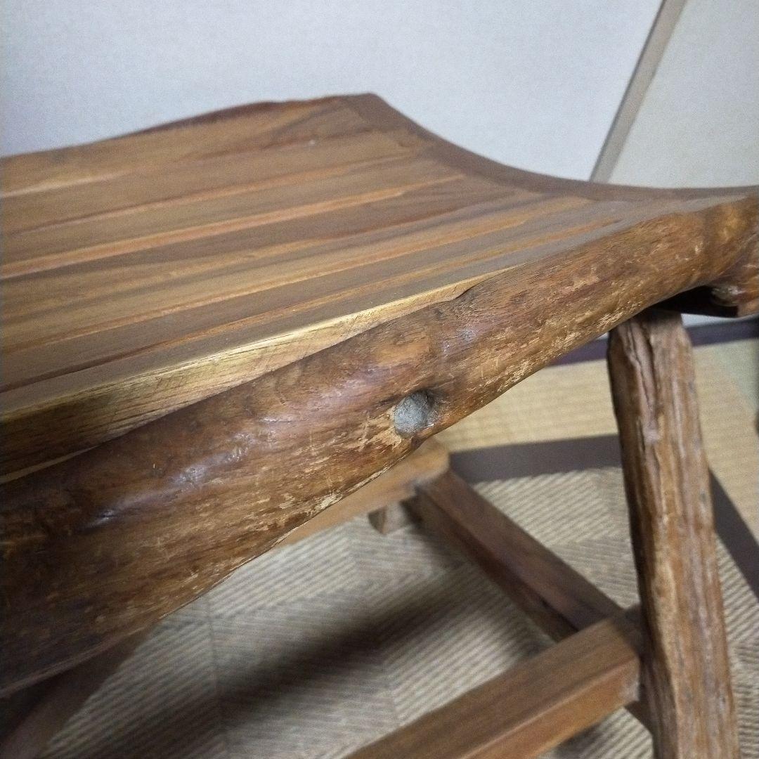 【直接引取り限定!】オールドチーク　無垢材　ナチュラルウッド　チェア　東南アジア