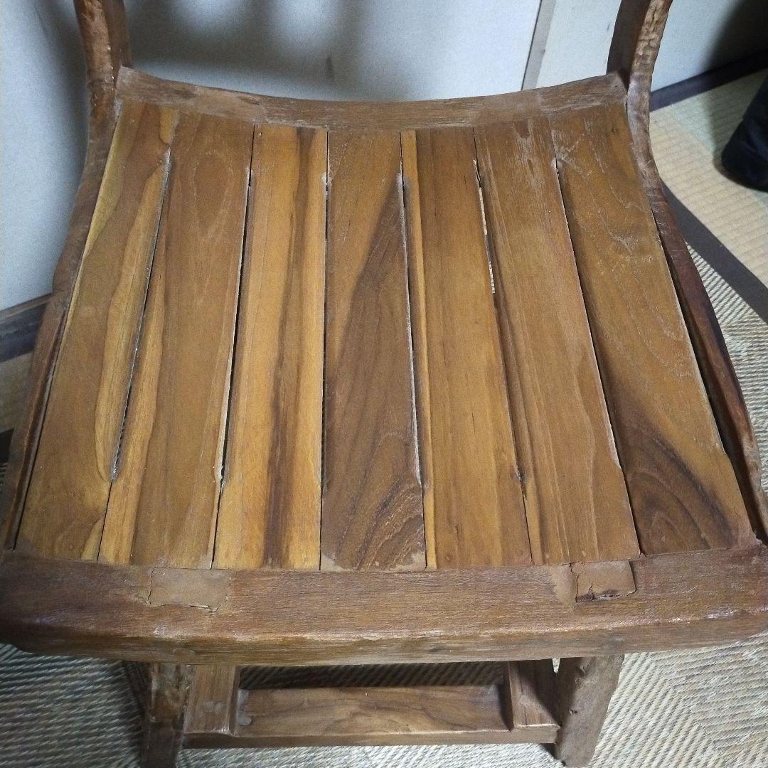 【直接引取り限定!】オールドチーク　無垢材　ナチュラルウッド　チェア　東南アジア