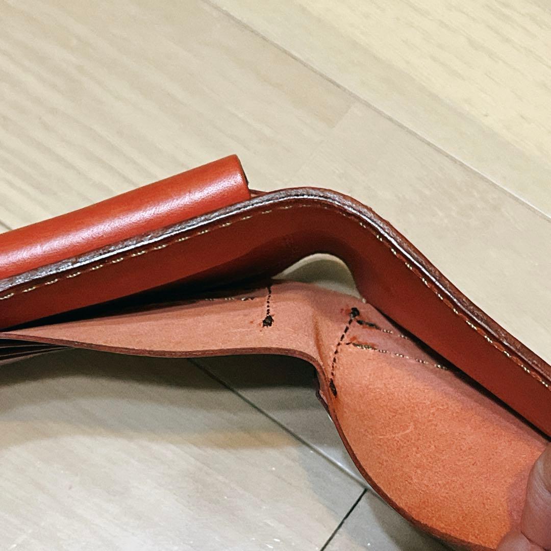 【未使用】HERZ ヘルツ レザー 二つ折り財布 (WS-7) 赤 レッド