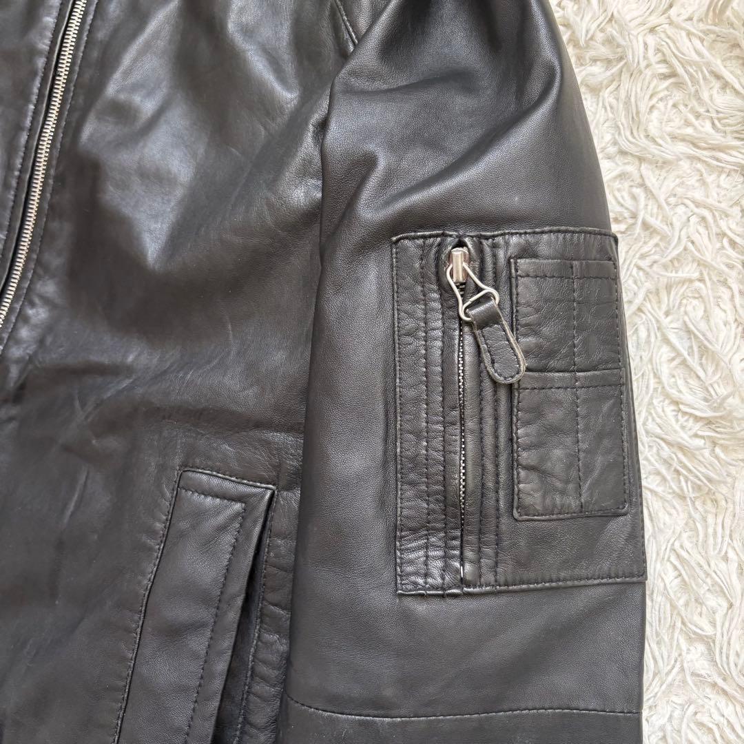 A.P.C. MA-1 レザーフライトジャケット　羊革　メンズ　ブラック　M