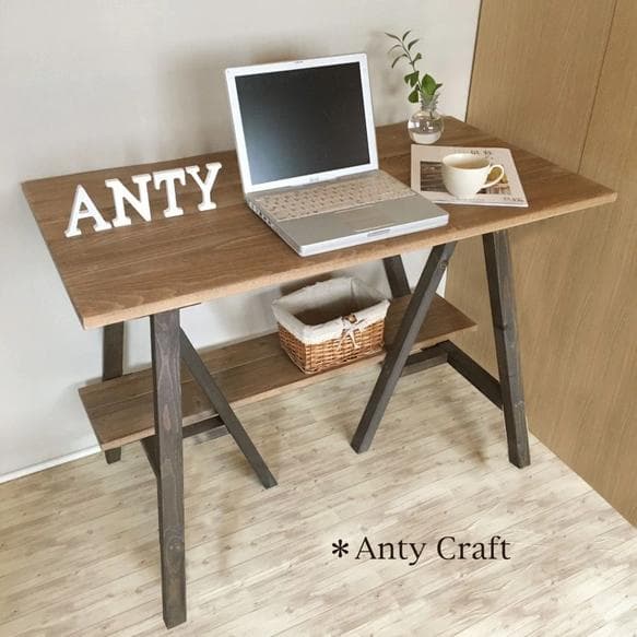 【引取可能】アトリエテーブル　幅100cm ウォルナット×チャコールブラック