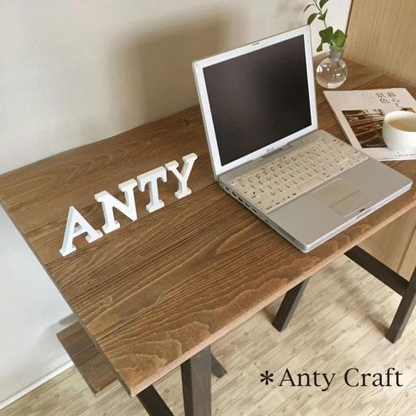 【引取可能】アトリエテーブル　幅100cm ウォルナット×チャコールブラック