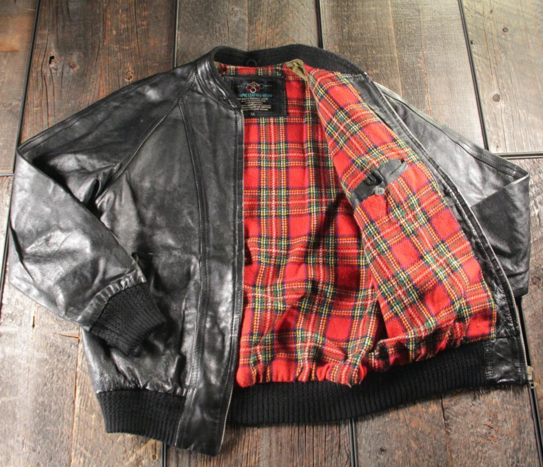 古着　６０−７０s 本革　ライダース　レザージャケット　ブラック　LL 黒.