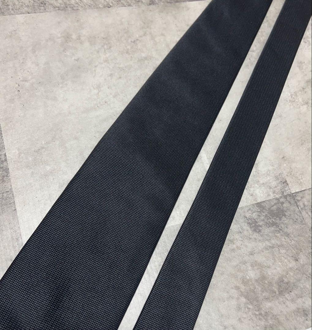 BEAMS F ネクタイ ソリッド ブラック 肉厚