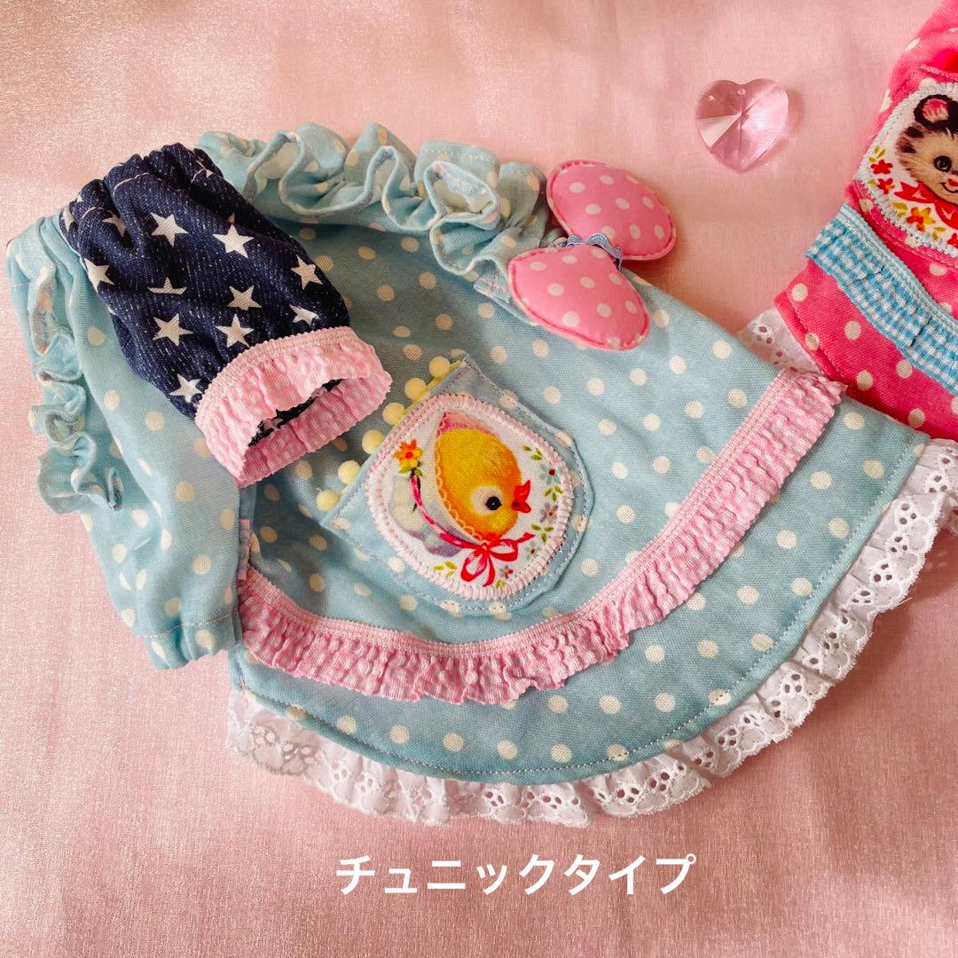 レトロアニマルポッケ　チュニック　ワンピース　∞TuTu∞  犬服ハンドメイド