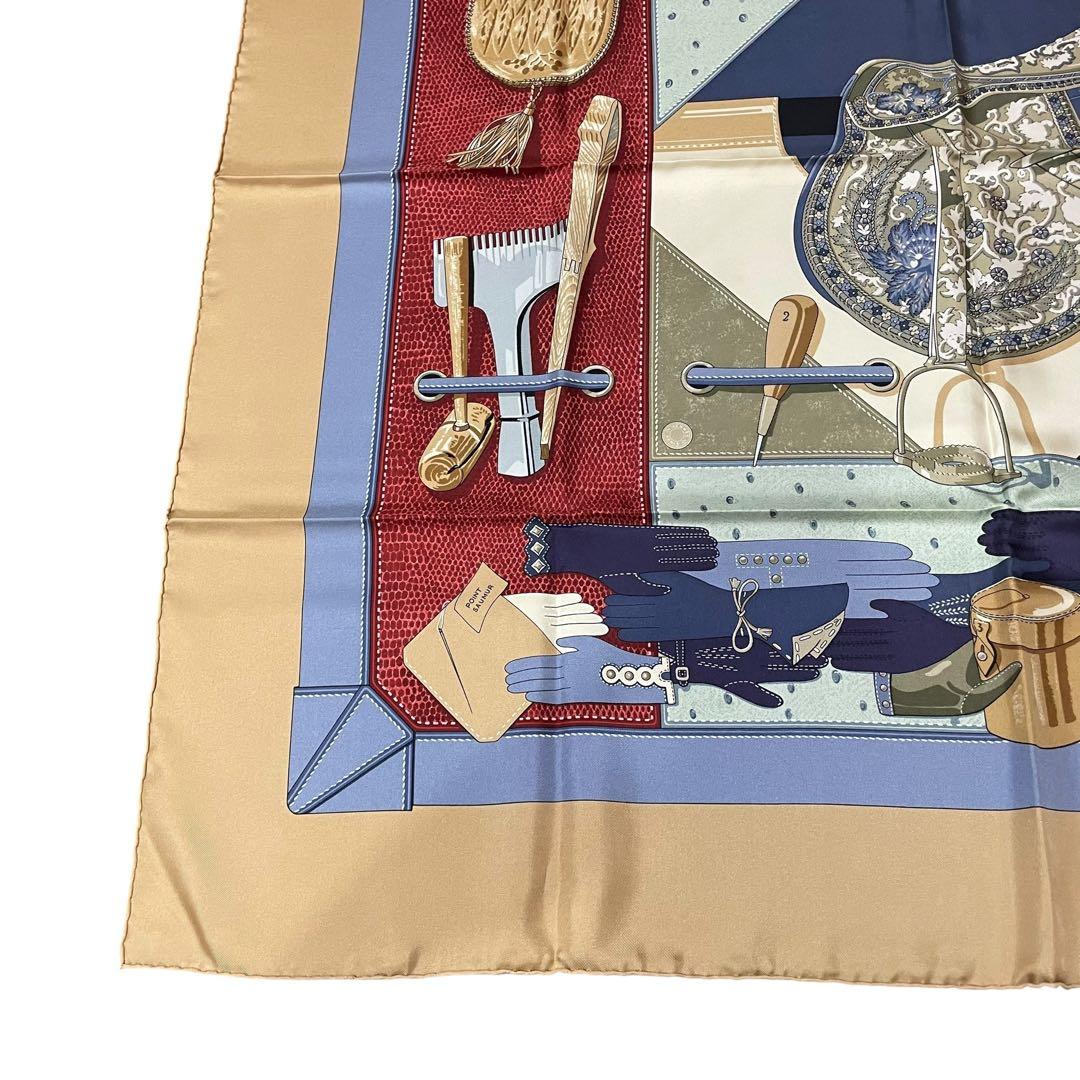 美品‼️HERMES TOUT CUIR　すべて革柄 箱付シルクカレ90希少