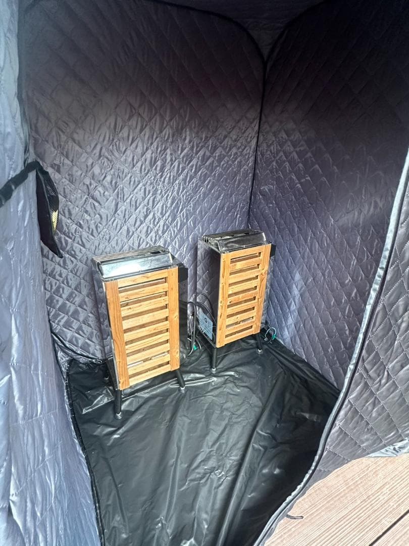 おうちDEサウナ『Rich』：ストーブ【2台】＋２人用テント 専用ひしゃく付