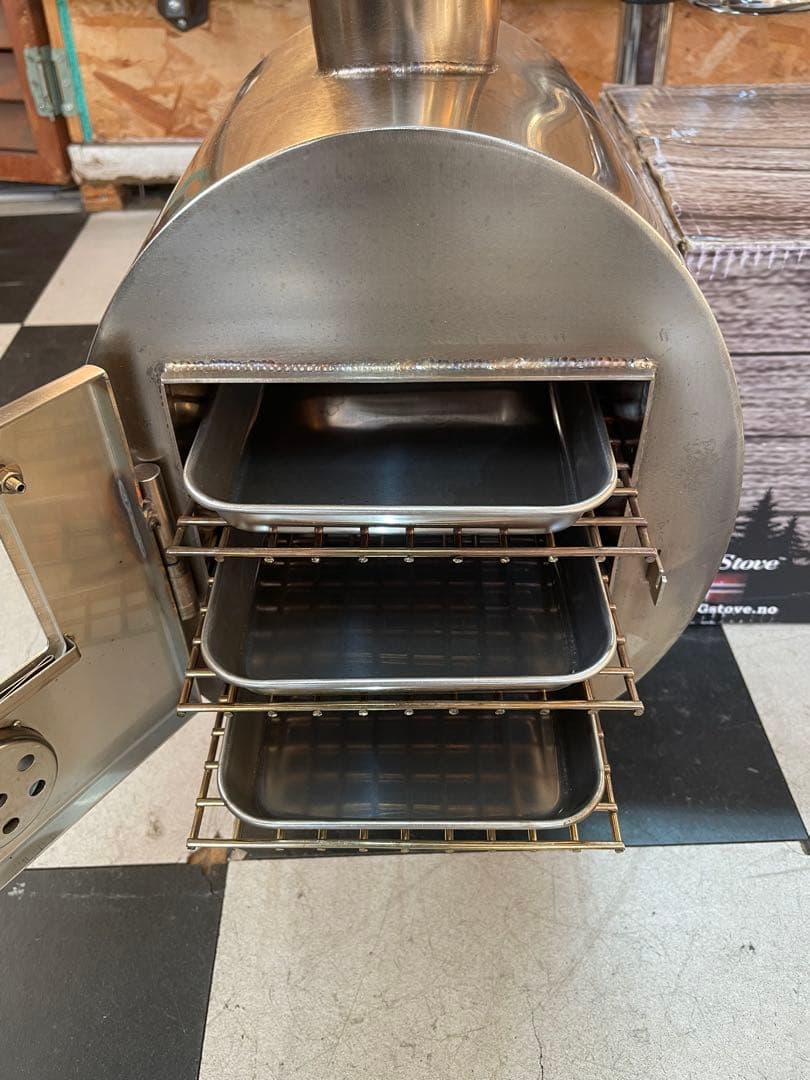 Gストーブ　パイプオーブン　全段ステントレー付属
