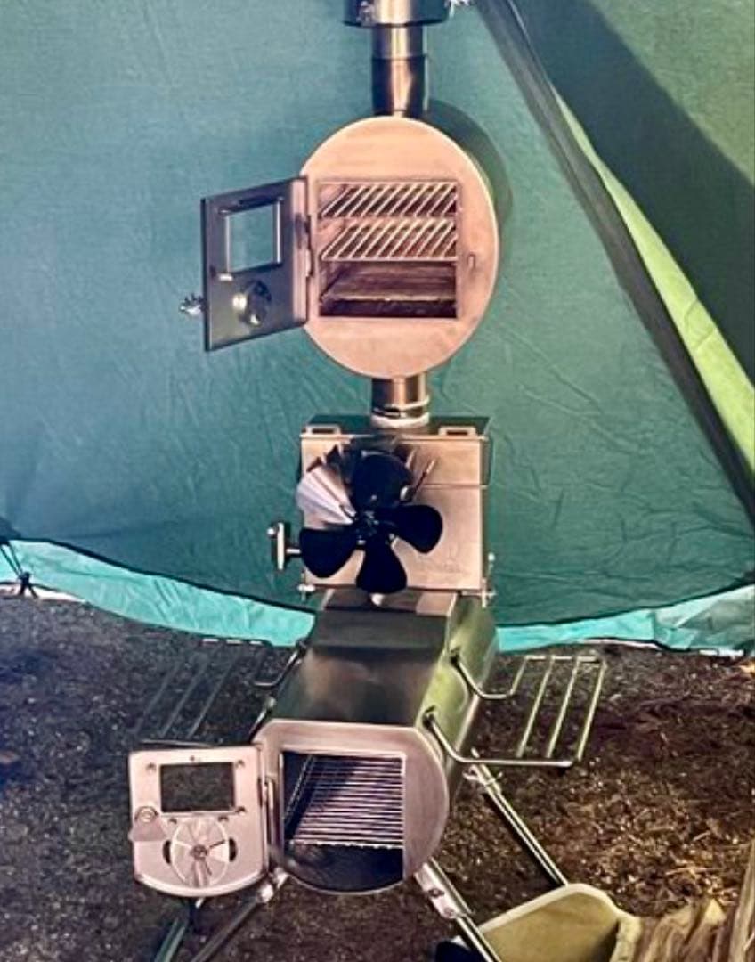 Gストーブ　パイプオーブン　全段ステントレー付属