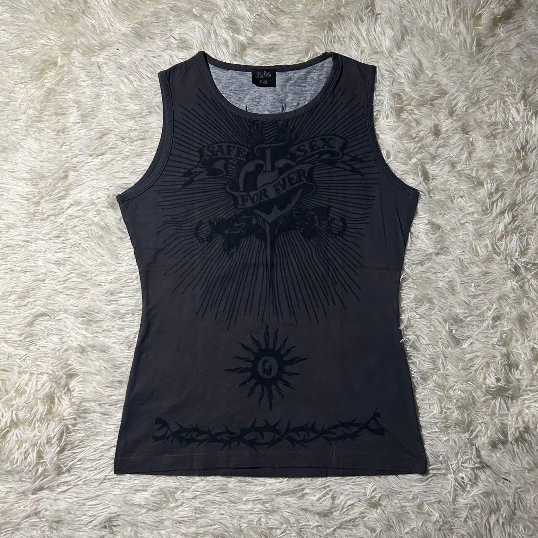 00s ARCHIVE ハート&ドラゴンタンクトップ タトゥー スキン Tシャツ