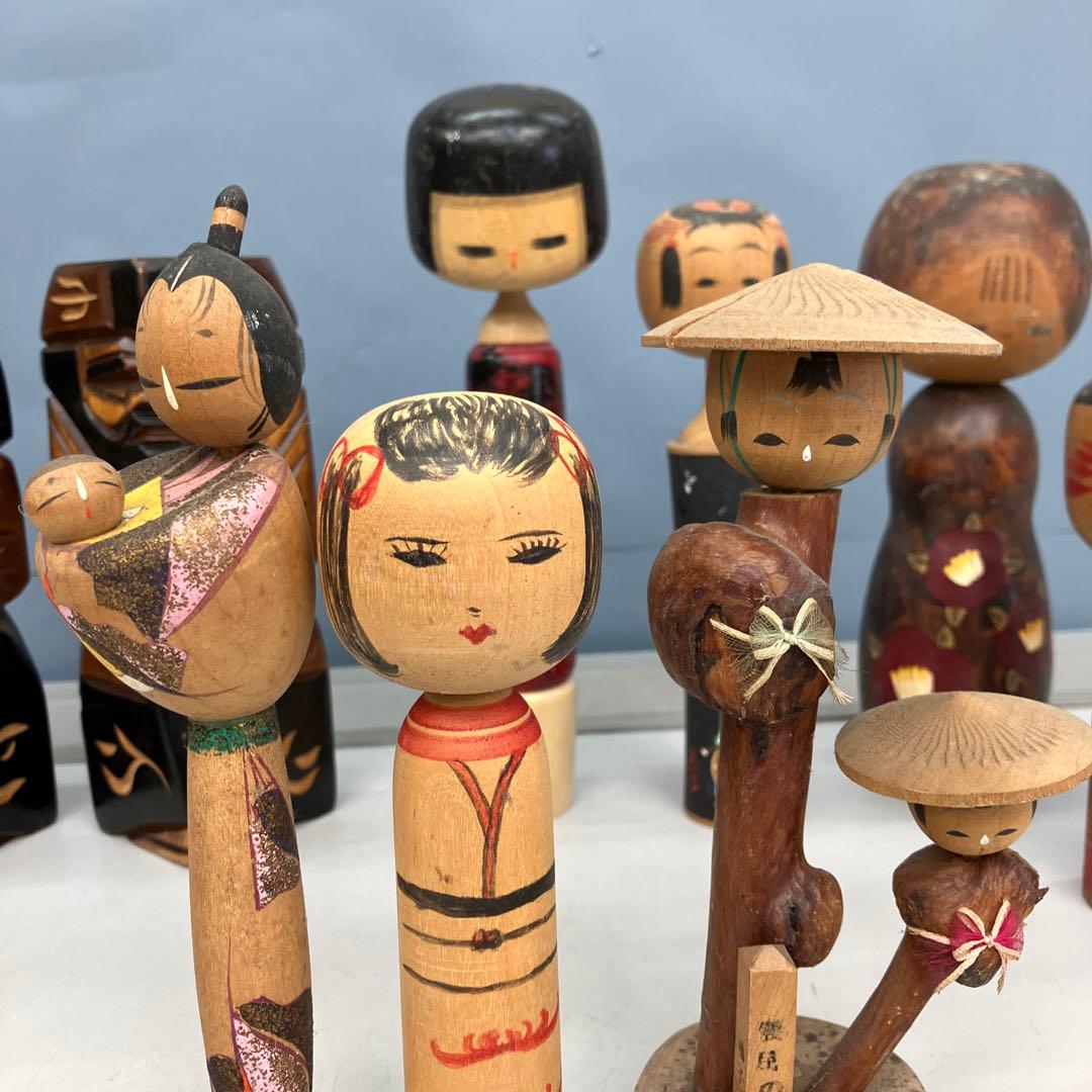 D-3 創作こけし まとめ売り セット 伝統工芸品 郷土玩具 昭和レトロ 民芸品