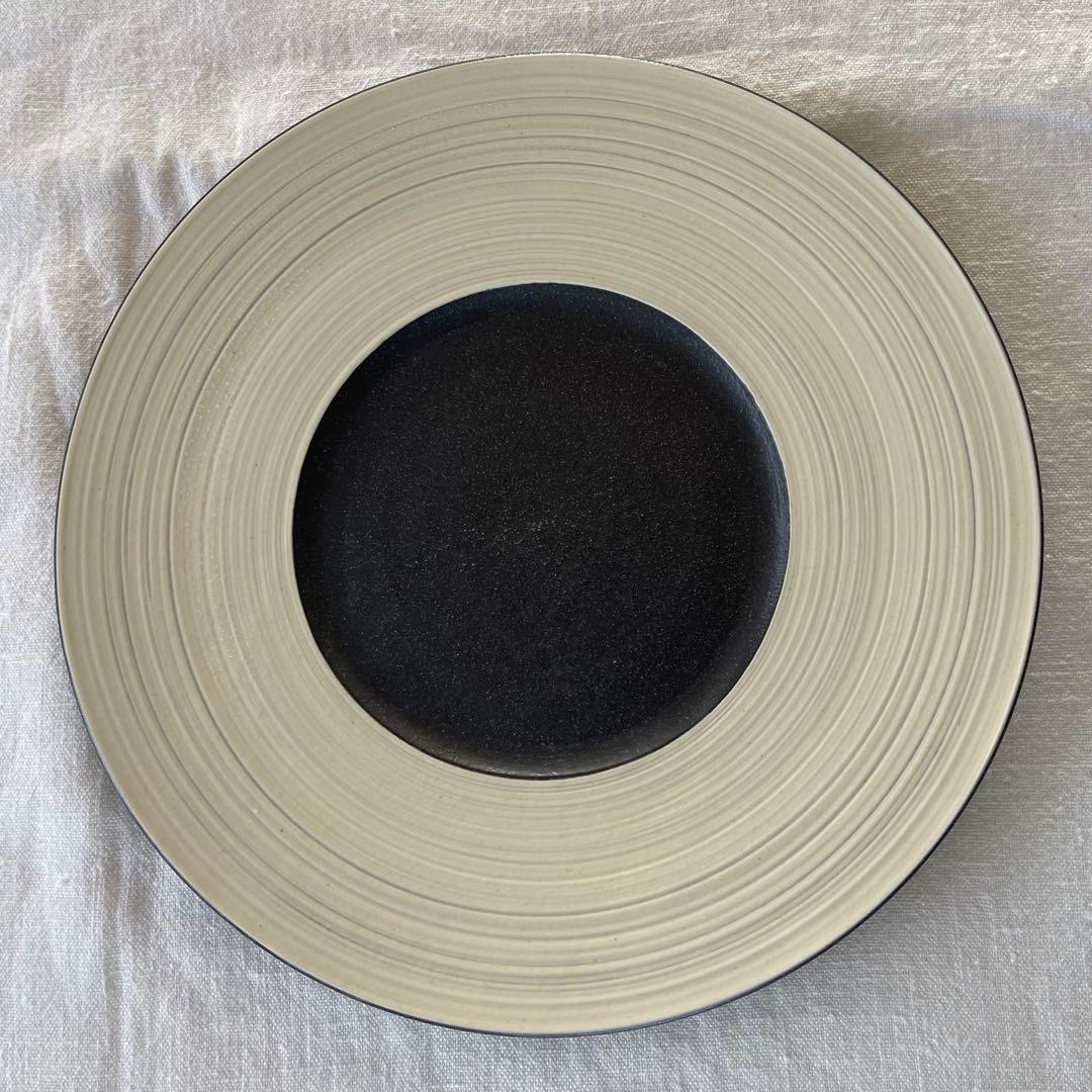 人気作家 奥田章さんの刷毛目ディナープレート　4枚セット