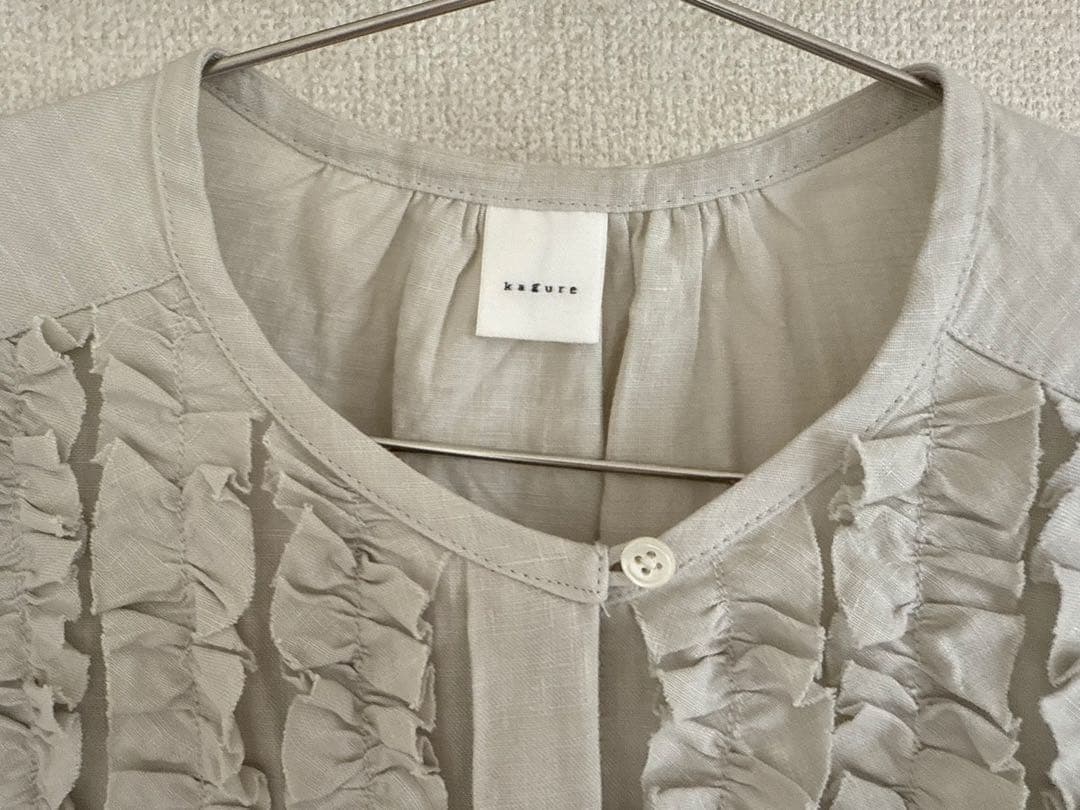 かぐれ リネンフリルフレンチワイドシャツ SMOKESAGE