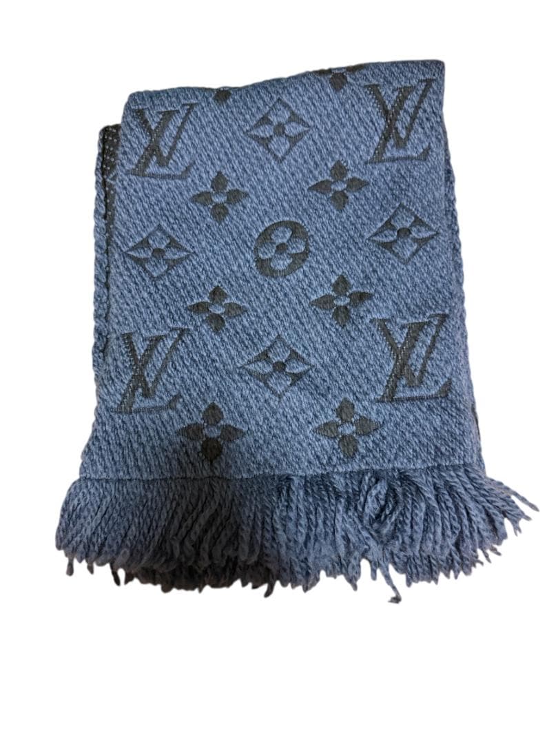 ルイ・ヴィトン エシャルプ・ロゴマニア マフラー モノグラム ブルー