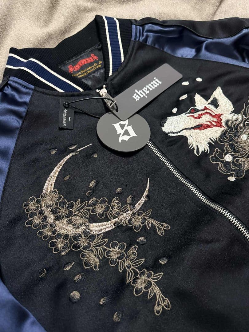 未使用 キツネ 狐 桜 SKAJAN スカジャン ネイビー vintage 美品