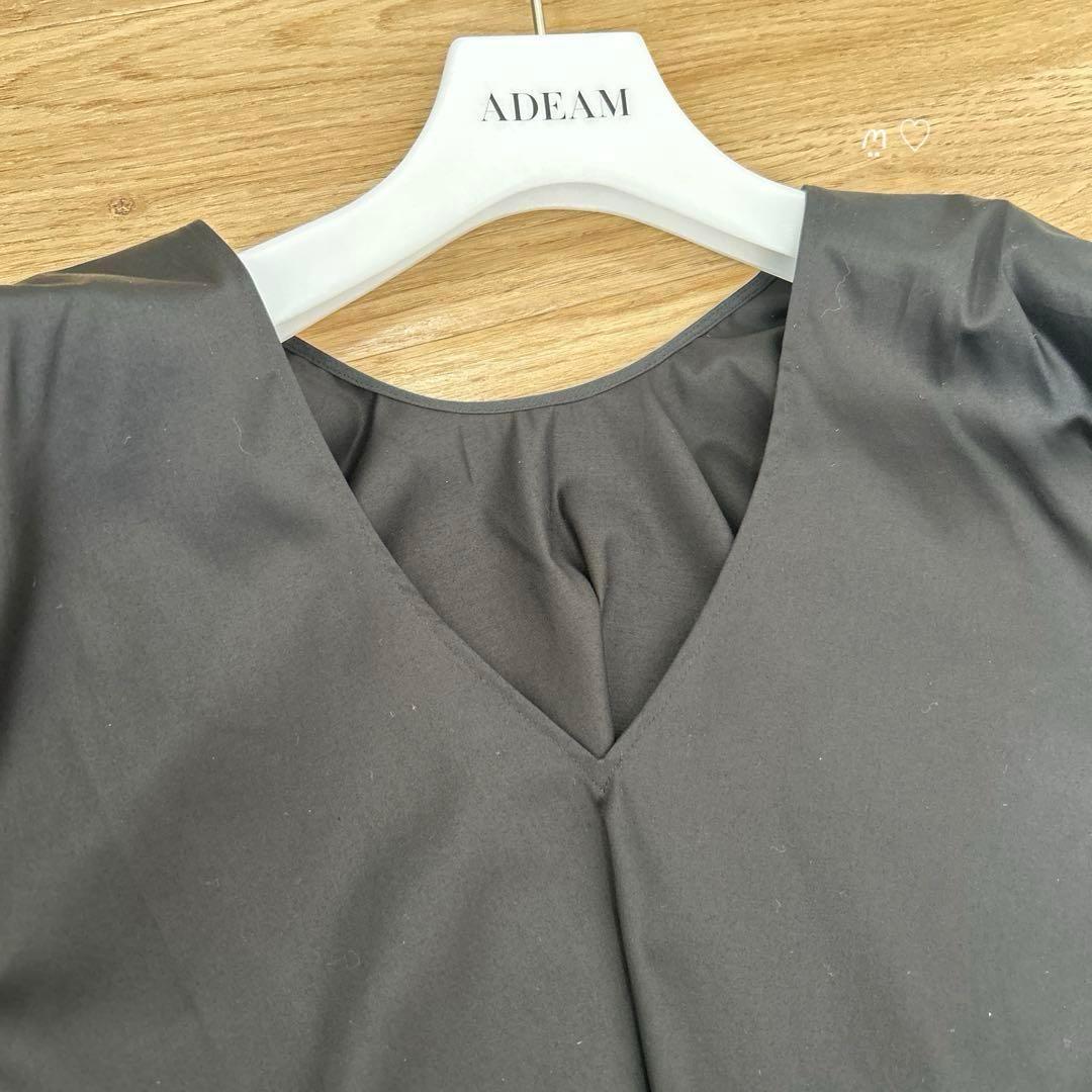 ADEAMアディアム　ショルダーカスケード0　フリルスリーブブラウス　ブラック