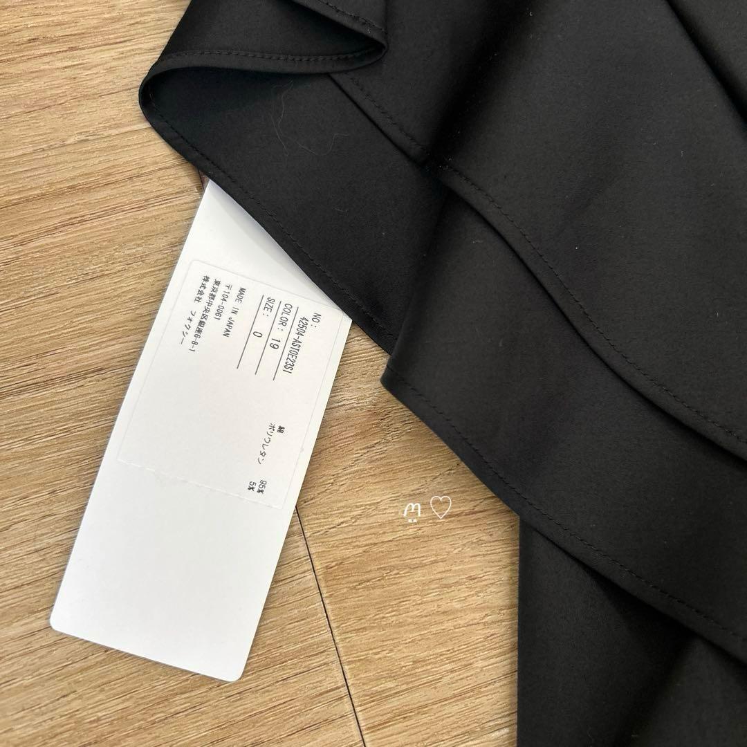 ADEAMアディアム　ショルダーカスケード0　フリルスリーブブラウス　ブラック