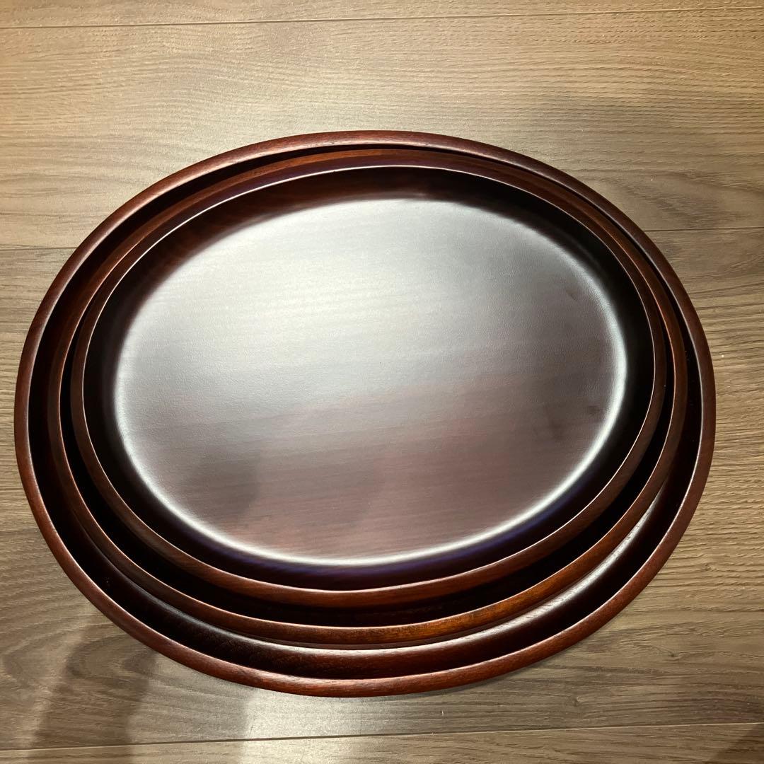 三本木工芸 天然木　トレー3枚セット