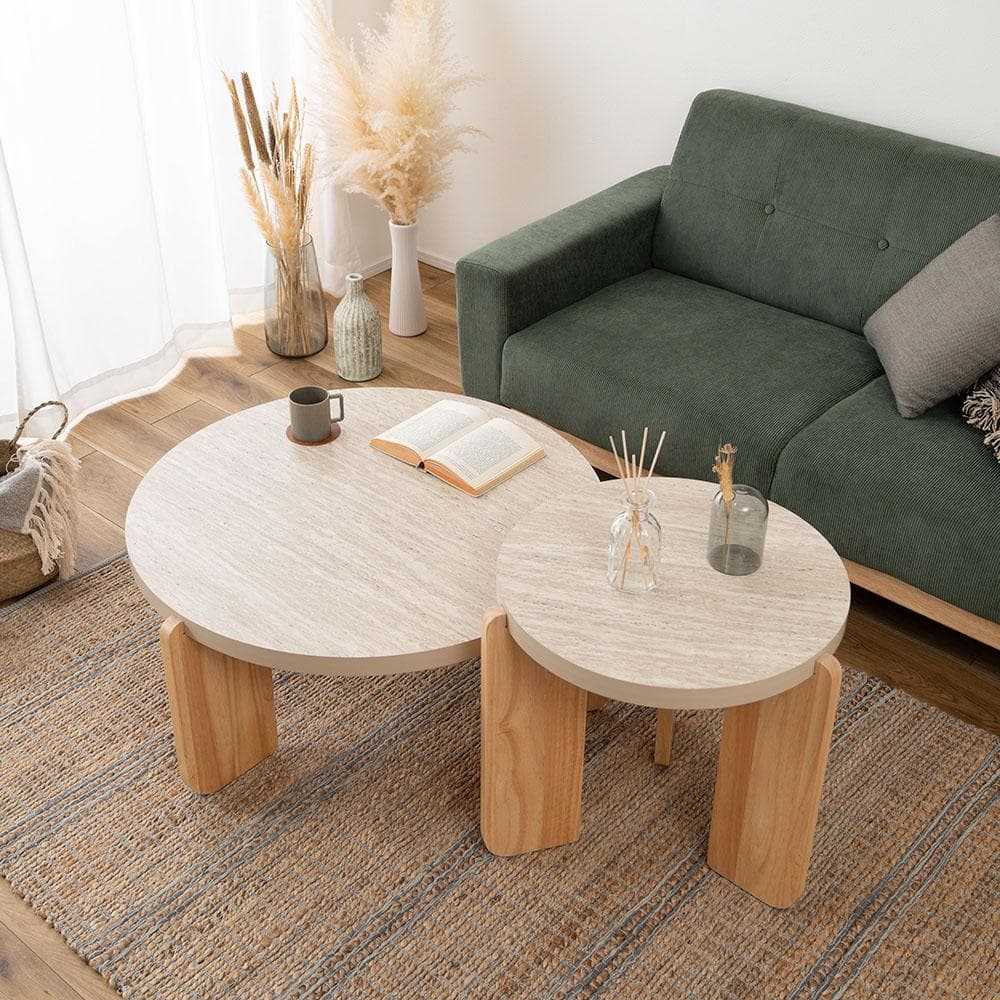 新品 送料込み センターテーブル ベージュ S L 2台セット