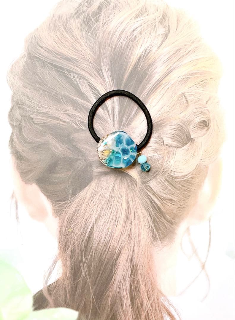 【Aー623】レジン ヘアゴム 海シリーズ