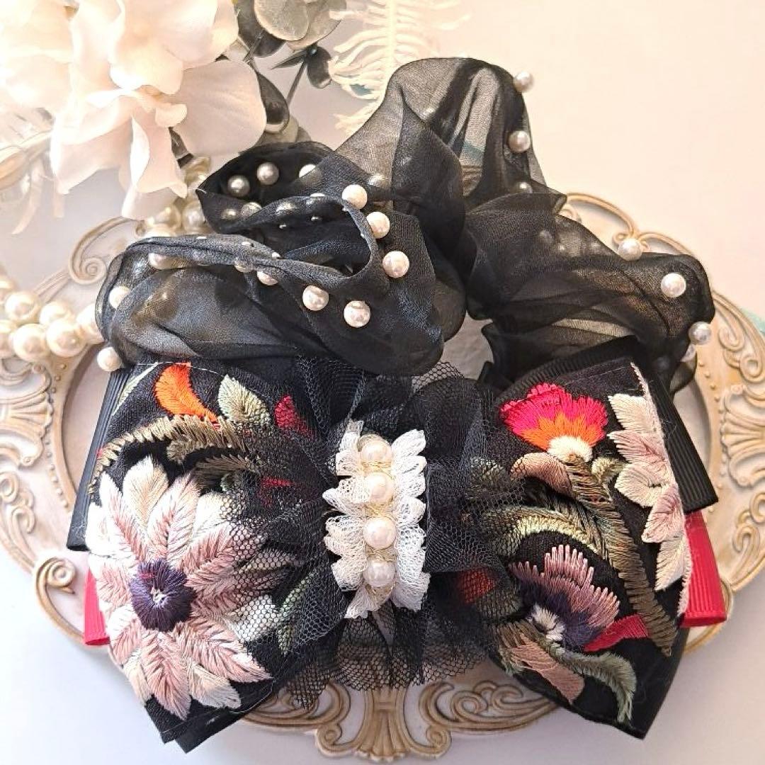 紅茶 様お取引中⭐3097⭐❣️大人可愛い華やかアクセ❣️オリジナル✴インド刺繍