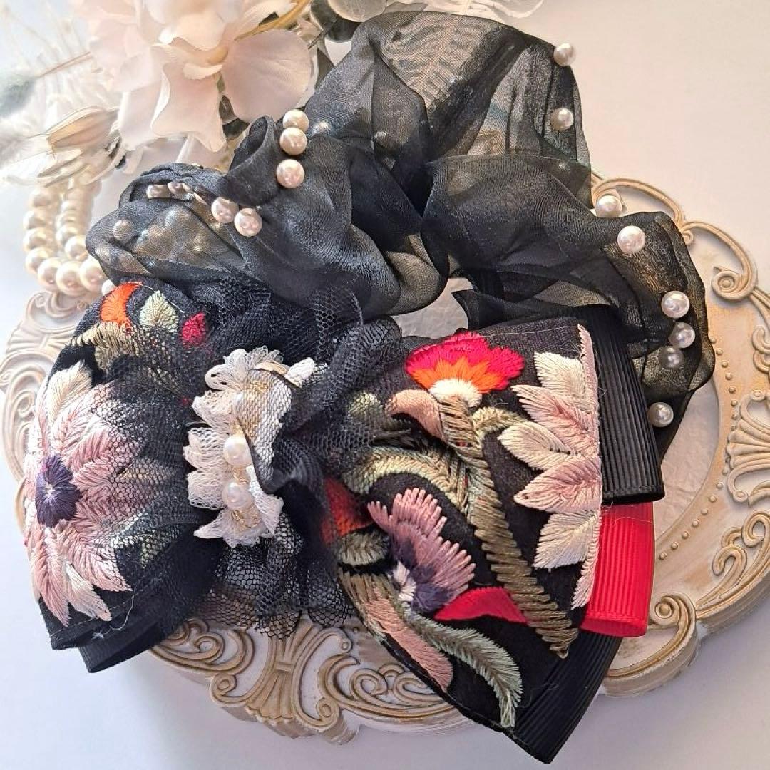 紅茶 様お取引中⭐3097⭐❣️大人可愛い華やかアクセ❣️オリジナル✴インド刺繍