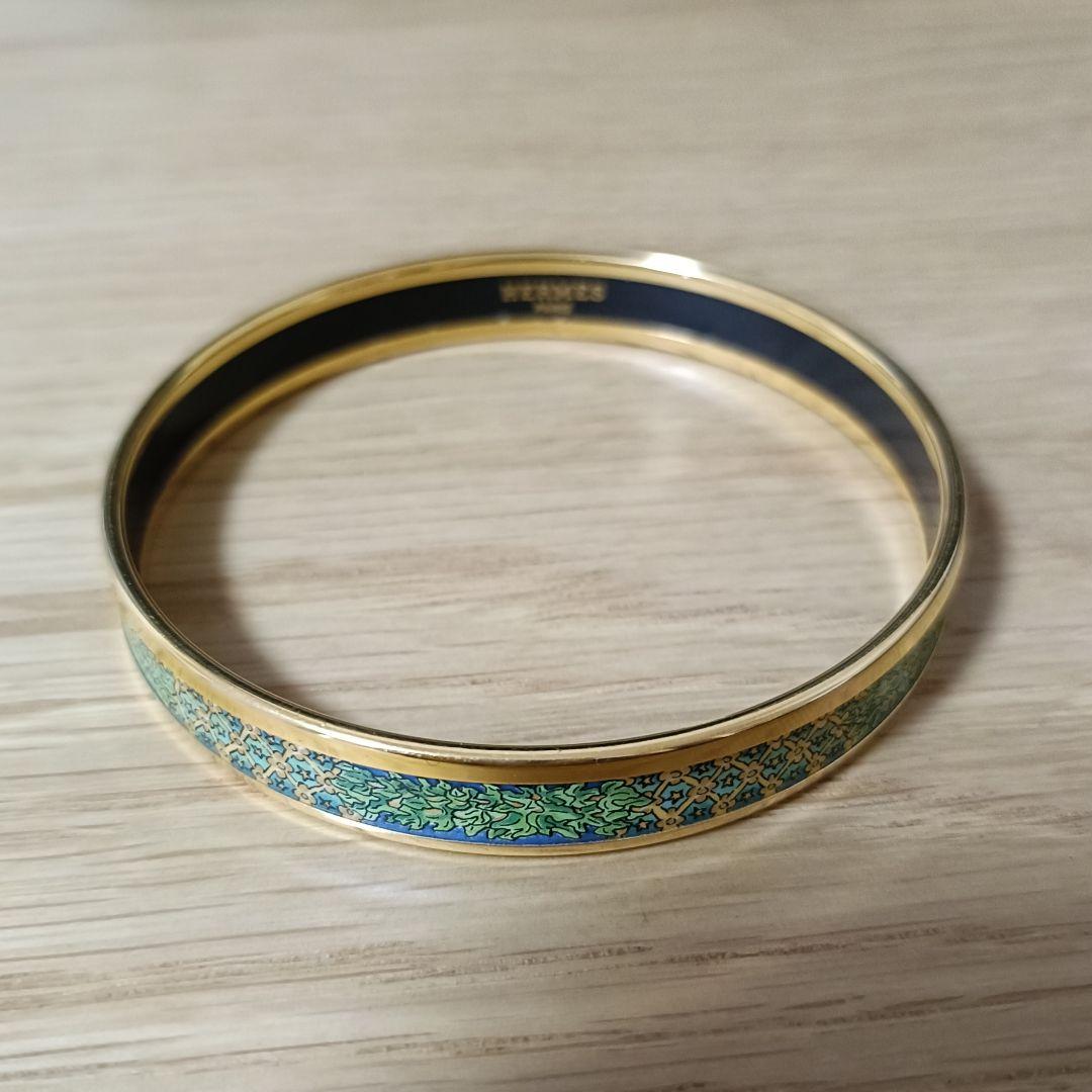 HERMÈS ゴールド グリーン ブレスレット 箱付き vintage