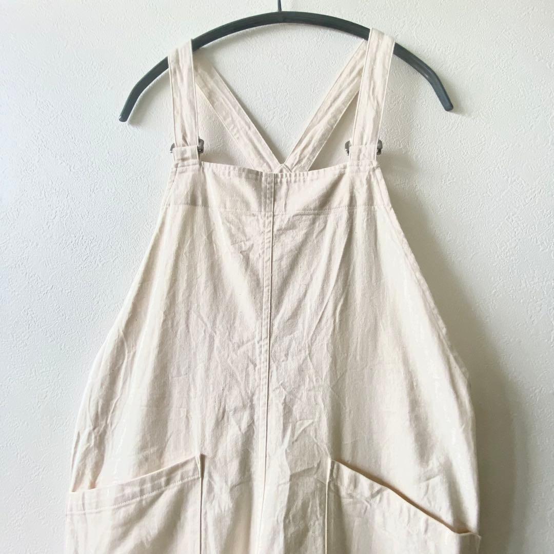 かぐれ⑅*コットンサロペット　オーバーオール 生成　アイボリー　大人カジュアル