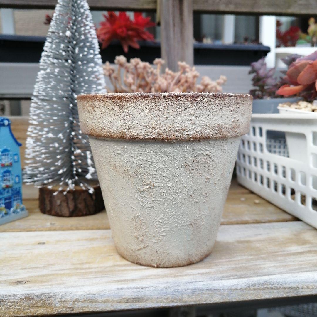 E-108. 素焼き リメイク鉢　アンティーク風 ハンドメイド 多肉植物